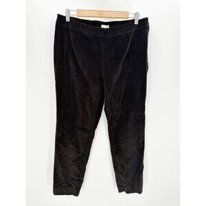 J. Jill Dark Brown Corduroy Cotton Blend Side Zip Pants Women's Size 12